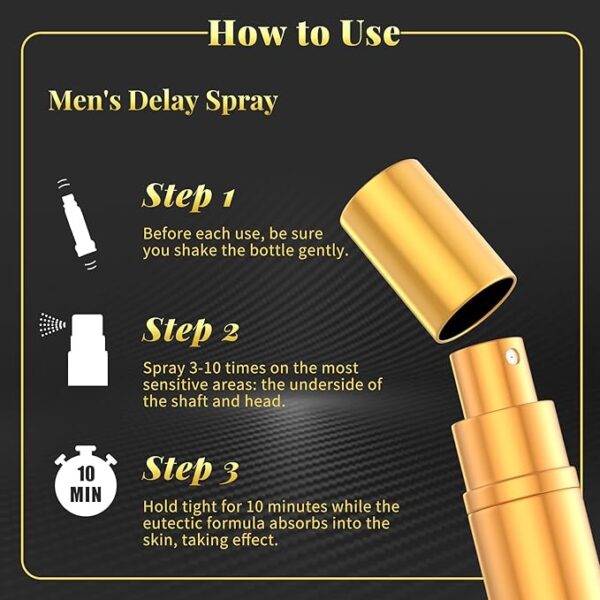 Desensitized Delay Sprayer for Long Last Men Sex Novelties, Fast-Acting Formula Sex Sprays for Climax Control in Bed, Sexual Enhancers Last Longer Sex Supplement for Him, 0.34 FL OZ