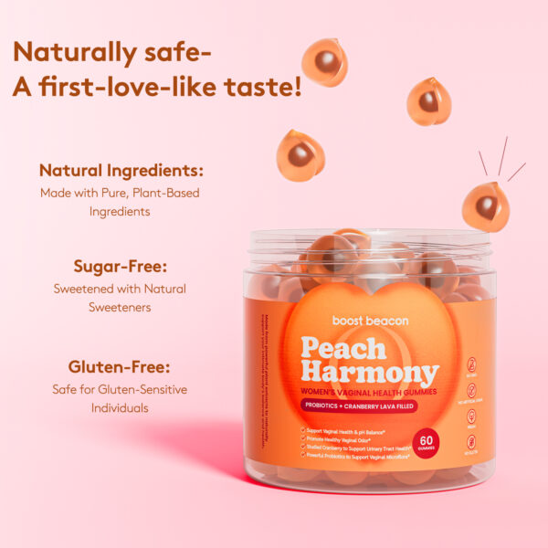 Boost Beacon Women's Probiotic Gummies for FeminineHealth -Cranberry Gummies for pH Balance & UTlPrevention -Natural Women's Health for Hormonal Balance& lmmune Support -Supplement with Vitamin C &Lactobacillus - 60 Count