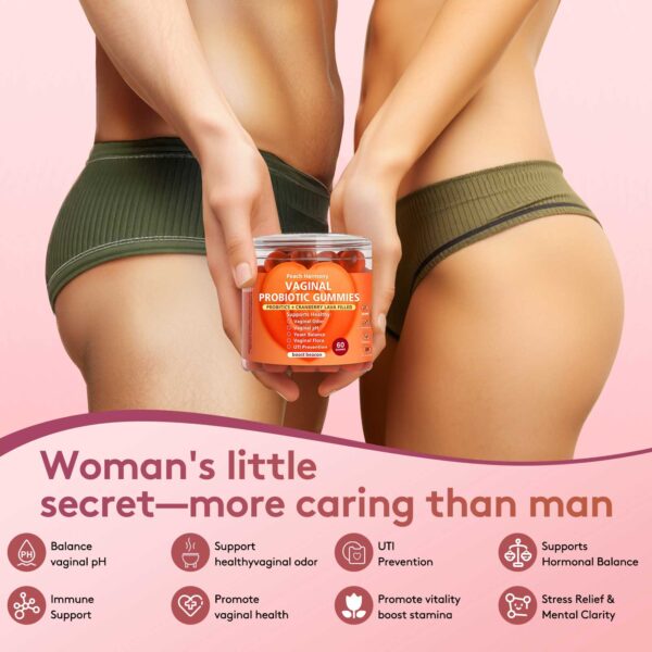 Boost Beacon Women's Probiotic Gummies for FeminineHealth -Cranberry Gummies for pH Balance & UTlPrevention -Natural Women's Health for Hormonal Balance& lmmune Support -Supplement with Vitamin C &Lactobacillus - 60 Count